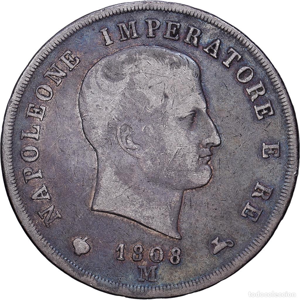 Monedas antiguas de Europa: [#1203520] Estados italianos, KINGDOM OF NAPOLEON, Napoleon I, 5 Lire, 1808, Milan, Plata