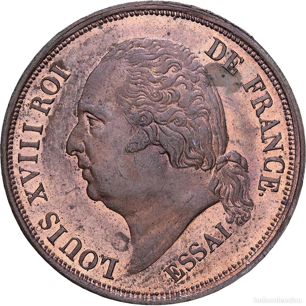 Monedas antiguas de Europa: [#1547984] COLONIAS FRANCESAS, Louis XVIII, 5 Centimes, 1824, Paris, ESSAI, Bronce, EBC