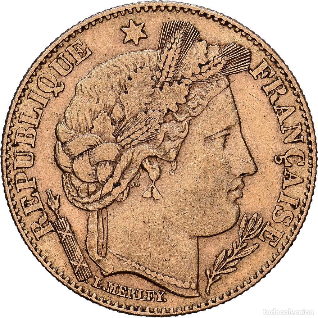 Monedas antiguas de Europa: [#1118120] Francia, 10 Francs, C&eacute;r&egrave;s, 1899, Paris, Oro, MBC, Gadoury:1016, KM:830