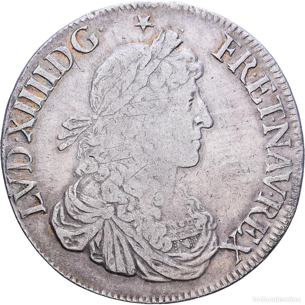 Monedas antiguas de Europa: [#1535209] Francia, Louis XIV, &Eacute;cu au buste juv&eacute;nile, 1665, Rennes, Plata, BC+