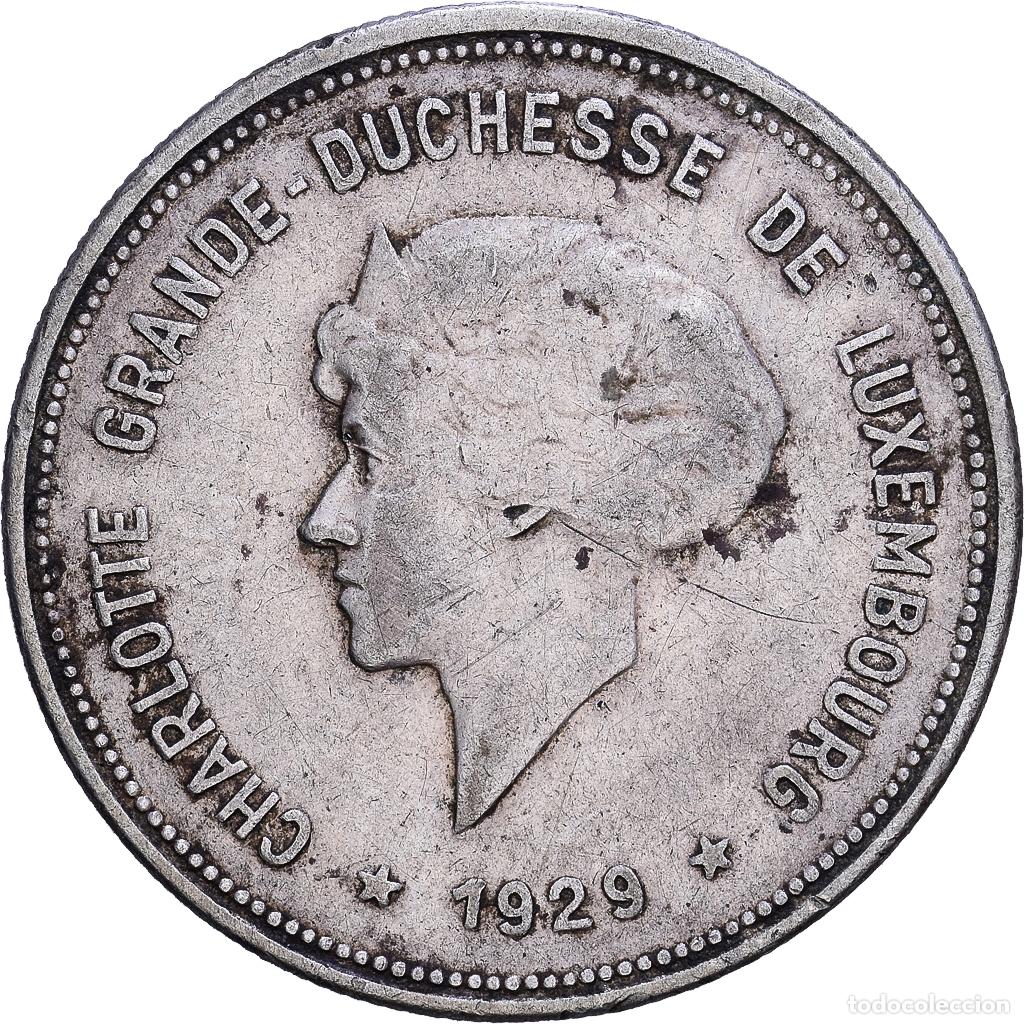 Monedas antiguas de Europa: [#1118233] Luxemburgo, Charlotte, 5 Francs, 1929, Plata, BC+, KM:38