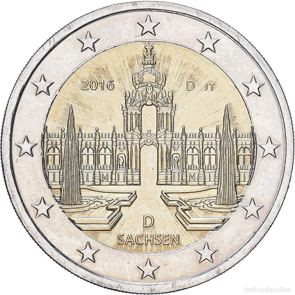 Monedas antiguas de Europa: [#1547950] Alemania, 2 Euro, Sachsen, Error Coin Alignment, 2016, Munich, Bimet&aacute;lico
