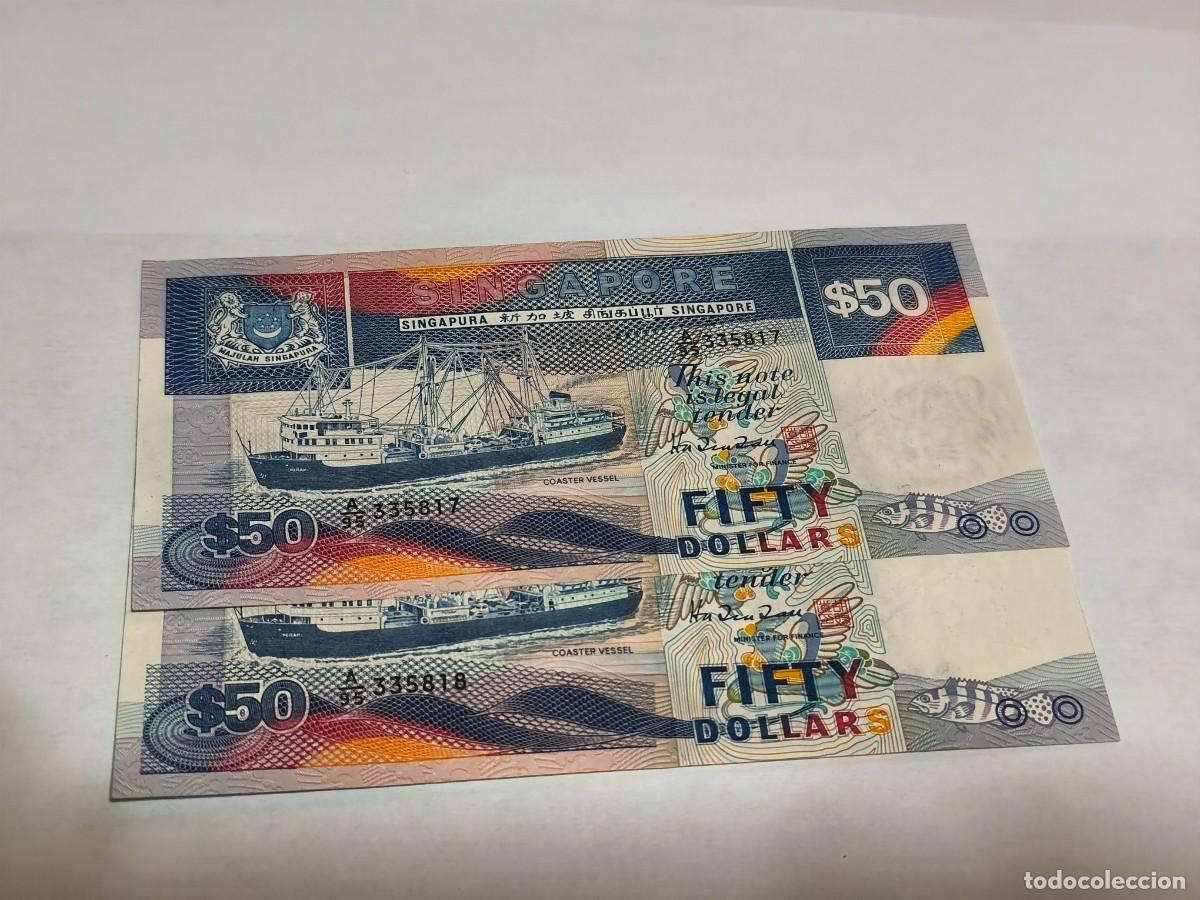 Monedas antiguas de Europa: Singapur 50Dollares Barco XF.Par.
