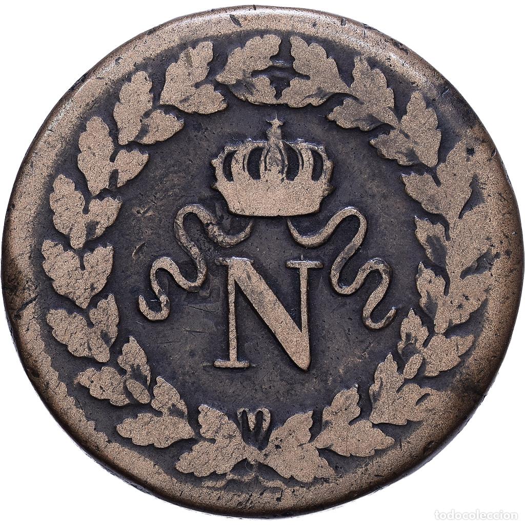 Old Coins of Europe: [#1552577] Francia, Napoleon I, Decime, 1814, Strasbourg, sans point, Bronce, BC+