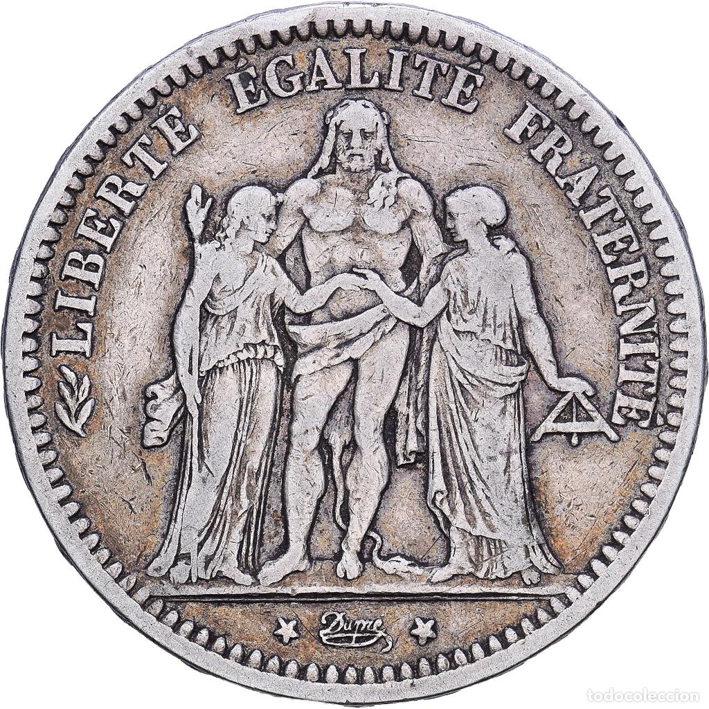 Monedas antiguas de Europa: [#1118241] France, Hercule, 5 Francs, 1871, Paris, VF(30-35), Silver, KM:820.1, Gadoury:745