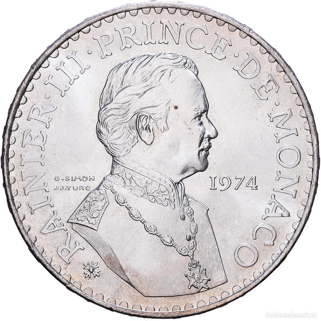 Monedas antiguas de Europa: [#1118271] Monaco, 50 Francs, 1974, MS(60-62), Silver, Gadoury #162, 30.08