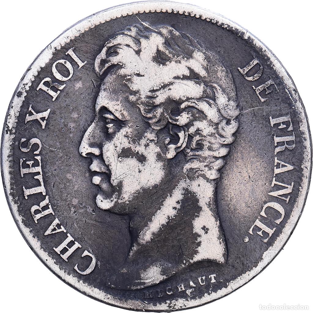 Monedas antiguas de Europa: [#1118218] Moneda, Francia, Charles X, 2 Francs, 1827, Rouen, BC+, Plata, KM:725.2
