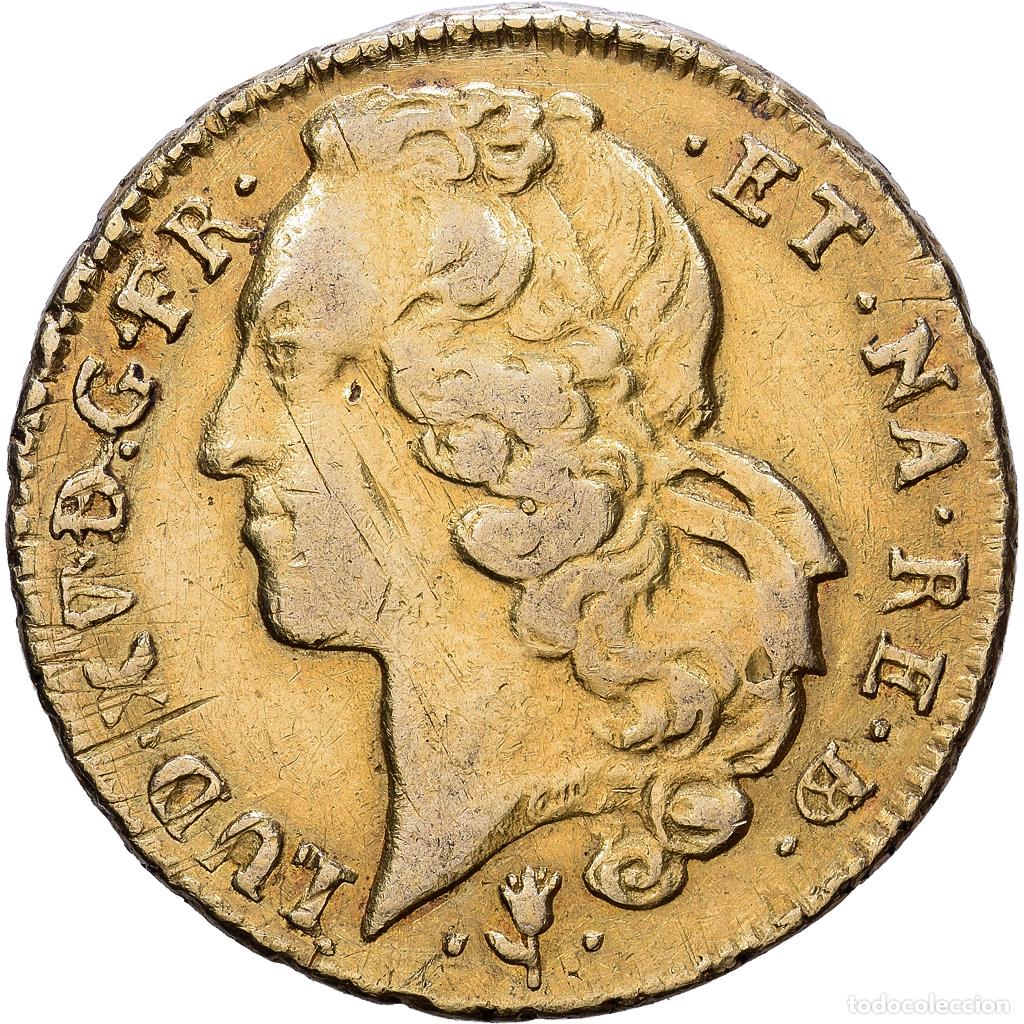 Monedas antiguas de Europa: [#1535206] Francia, Louis XV, Double Louis d'or au bandeau, 1754, Pau, Oro, BC+