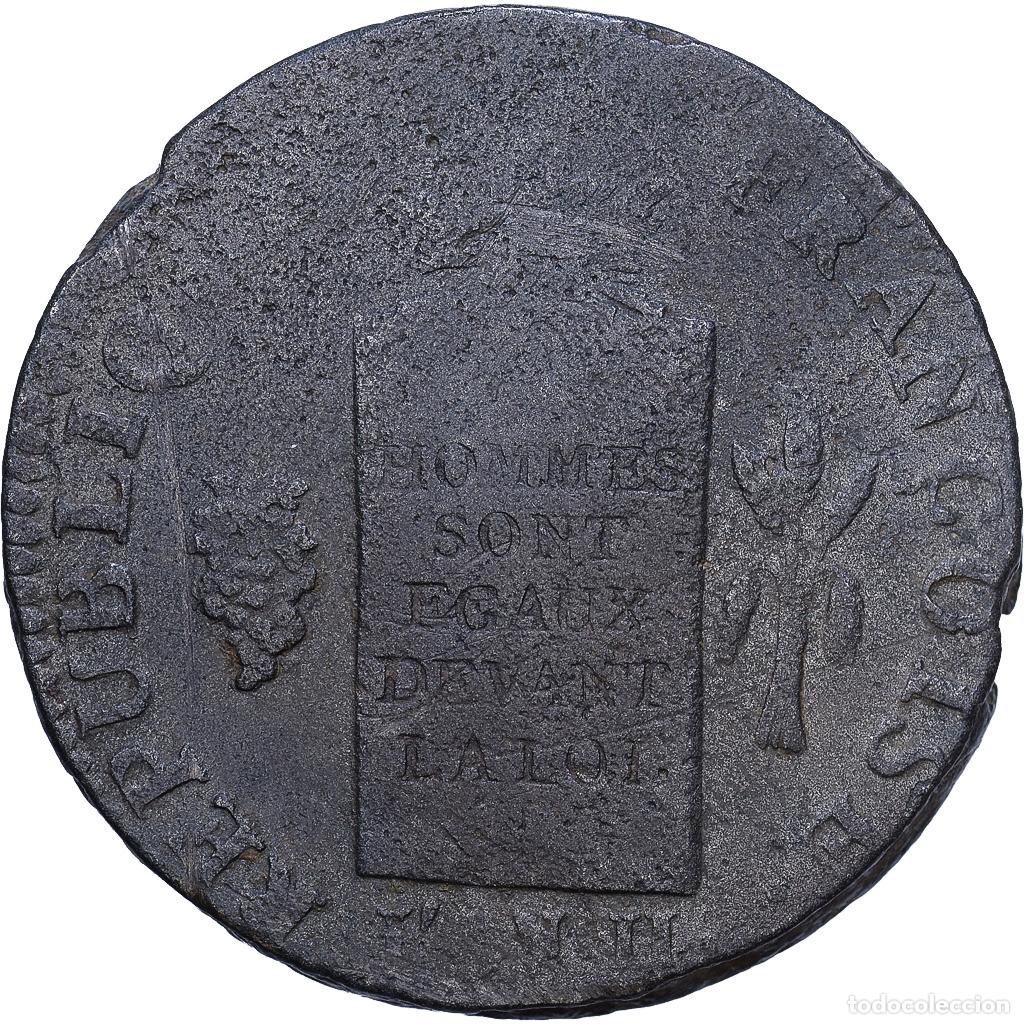 Monedas antiguas de Europa: [#1552621] Francia, 2 sols aux balances non dat&eacute;, Lille, Convention, Bronce, BC