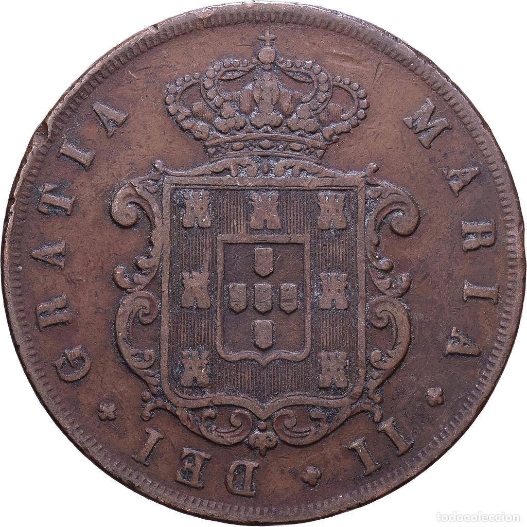 Monedas antiguas de Europa: [#1535143] Portugal, Maria II, 20 Reis, 1849, Lisbon, Cobre, BC+, KM:482