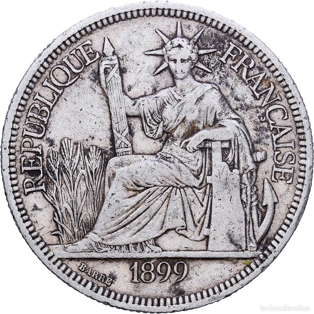 Monedas antiguas de Europa: [#1118276] Moneda, Indochina francesa, Piastre, 1899, Paris, MBC, Plata, KM:5a.1