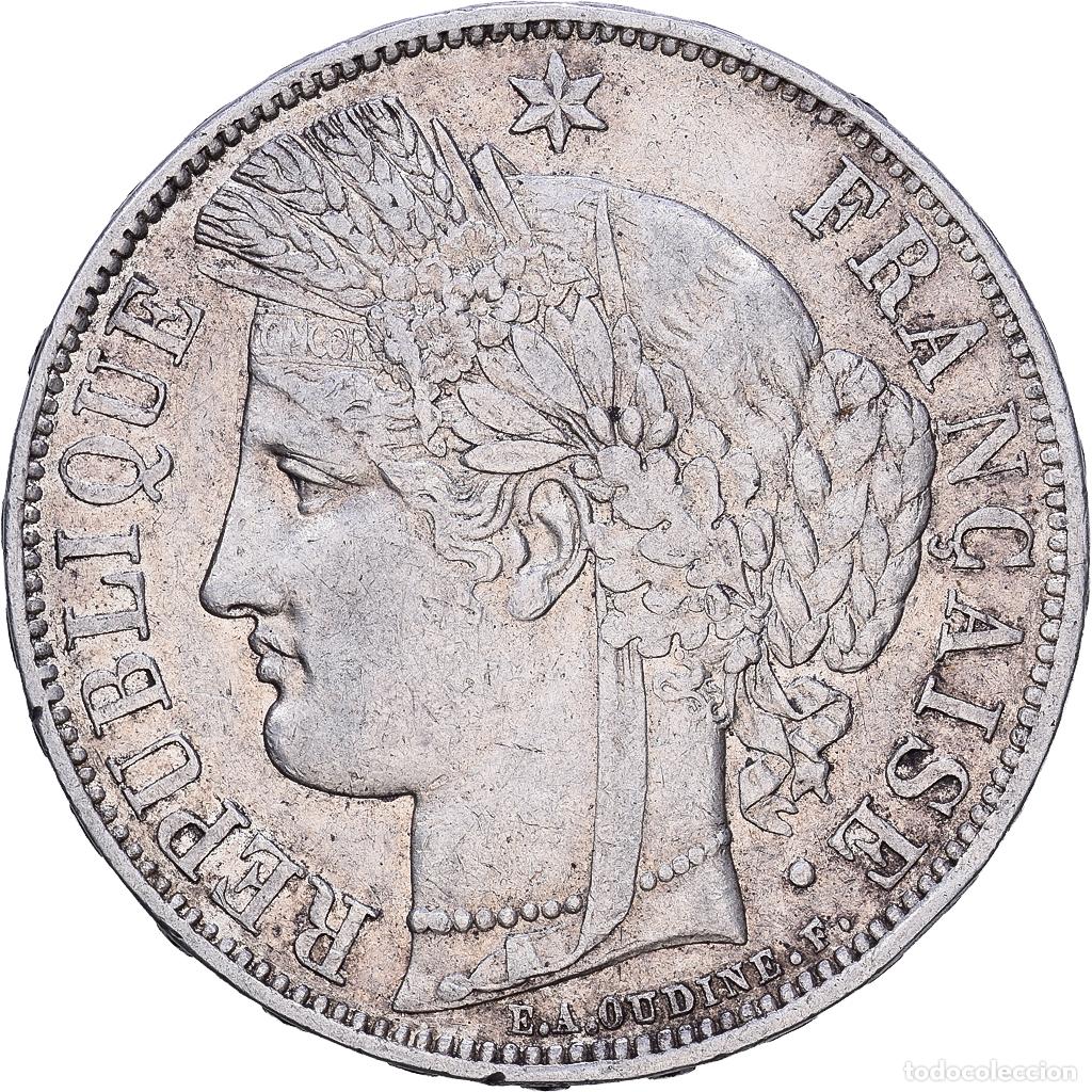 Monedas antiguas de Europa: [#1118100] Moneda, Francia, C&eacute;r&egrave;s, 5 Francs, 1870, Paris, MBC, Plata, KM:819, Gadoury:743