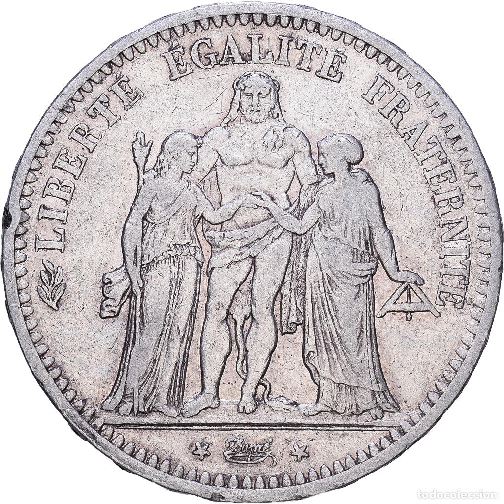 Monedas antiguas de Europa: [#1118105] Francia, 5 Francs, Hercule, 1849, Paris, Plata, MBC, Gadoury:683, KM:756.1