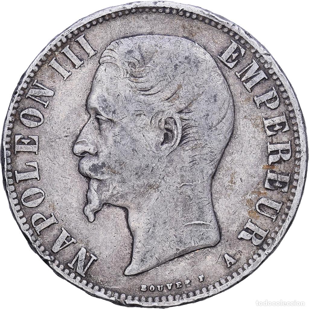Monedas antiguas de Europa: [#1118249] Francia, Napoleon III, 5 Francs, 1856, Paris, Plata, BC+, Gadoury:734, KM:782.1