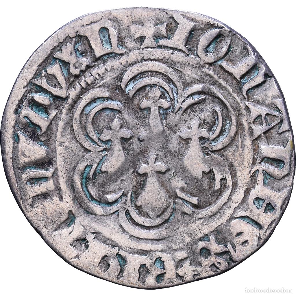 Monedas antiguas de Europa: [#1535218] Duchy of Brittany, Jean V, Blanc aux 4 mouchetures, 1422-1442, Nantes, Vell&oacute;n