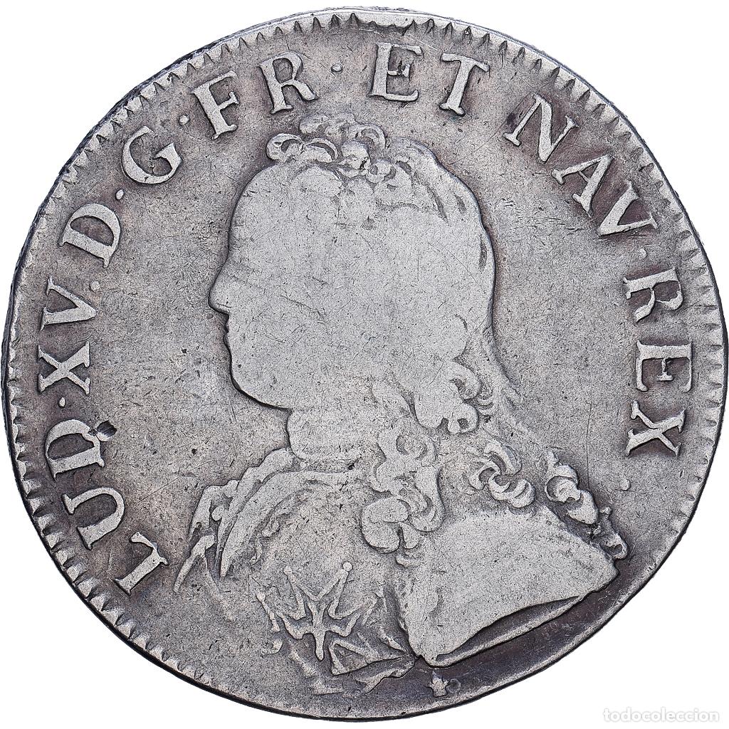 Monedas antiguas de Europa: [#1548001] Francia, Louis XV, Ecu aux branches d'olivier, 1728, Bordeaux, Plata, BC+