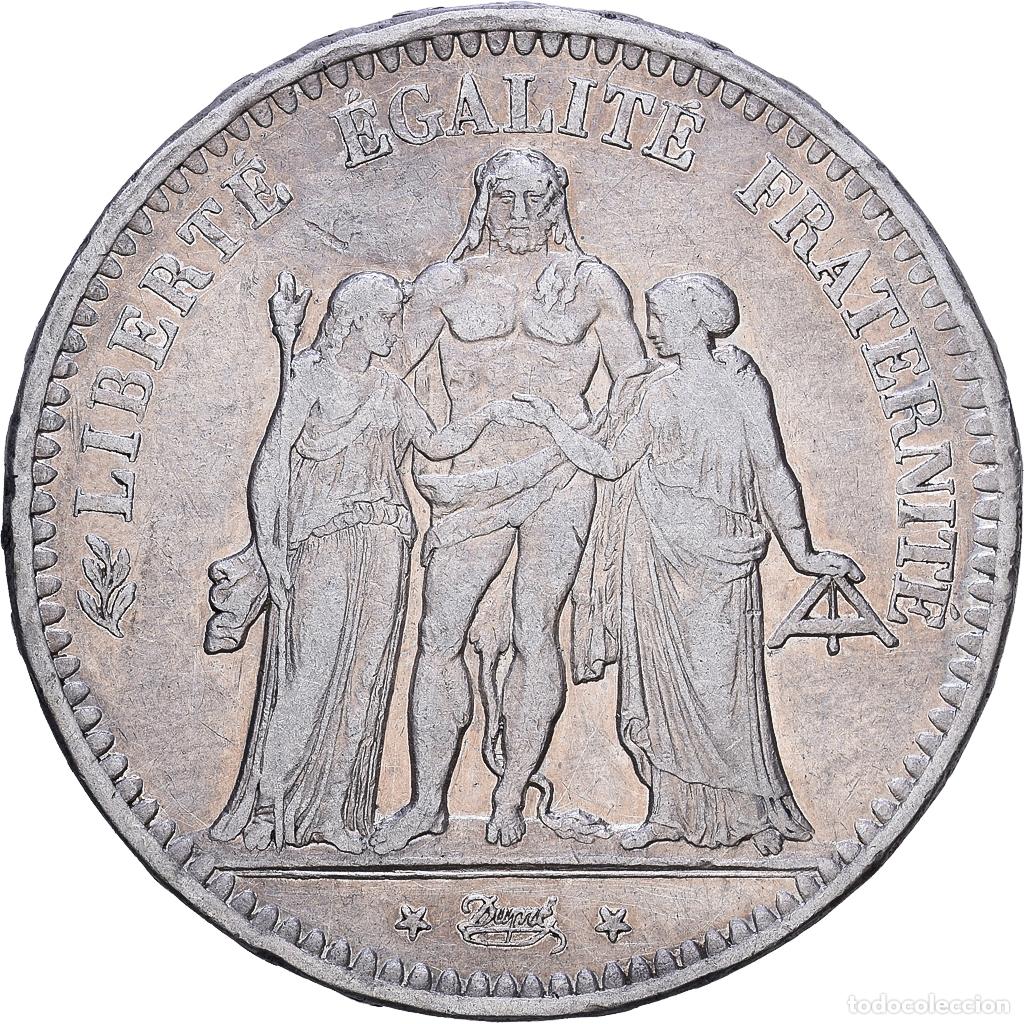 Monedas antiguas de Europa: [#1118104] Francia, 5 Francs, Hercule, 1849, Paris, Plata, MBC, Gadoury:683, KM:756.1