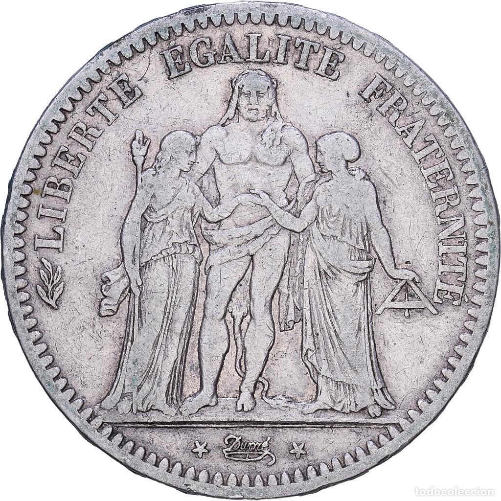 Monedas antiguas de Europa: [#1118101] Moneda, Francia, Hercule, 5 Francs, 1849, Paris, BC+, Plata, KM:756.1