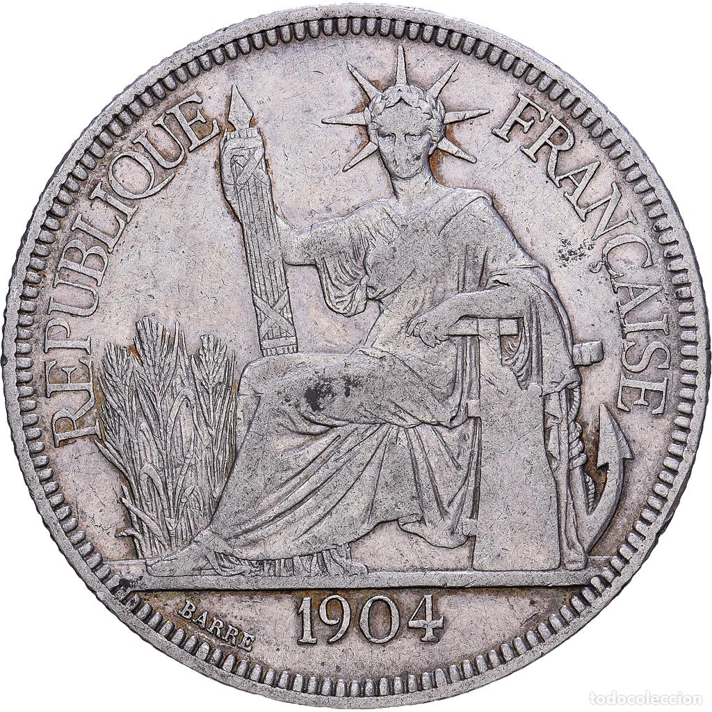 Monedas antiguas de Europa: [#1203502] Indochina Francesa, Piastre, 1904, Paris, Plata, MBC, KM:5a.1