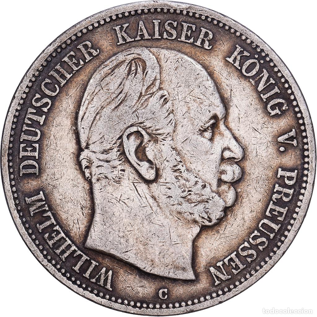 Monedas antiguas de Europa: [#1203526] ALEMANIA - IMPERIO, PRUSSIA, Wilhelm I, 5 Mark, 1876, Cleves, Plata, MBC, KM:503