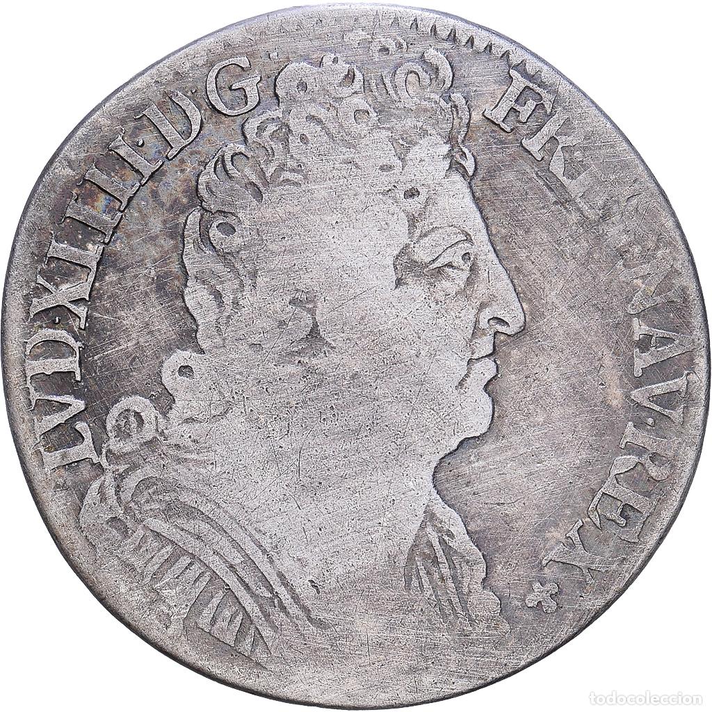 Monedas antiguas de Europa: [#1547968] Francia, Louis XIV, 1/4 Ecu aux 3 couronnes, 1713, Amiens, Plata, BC+