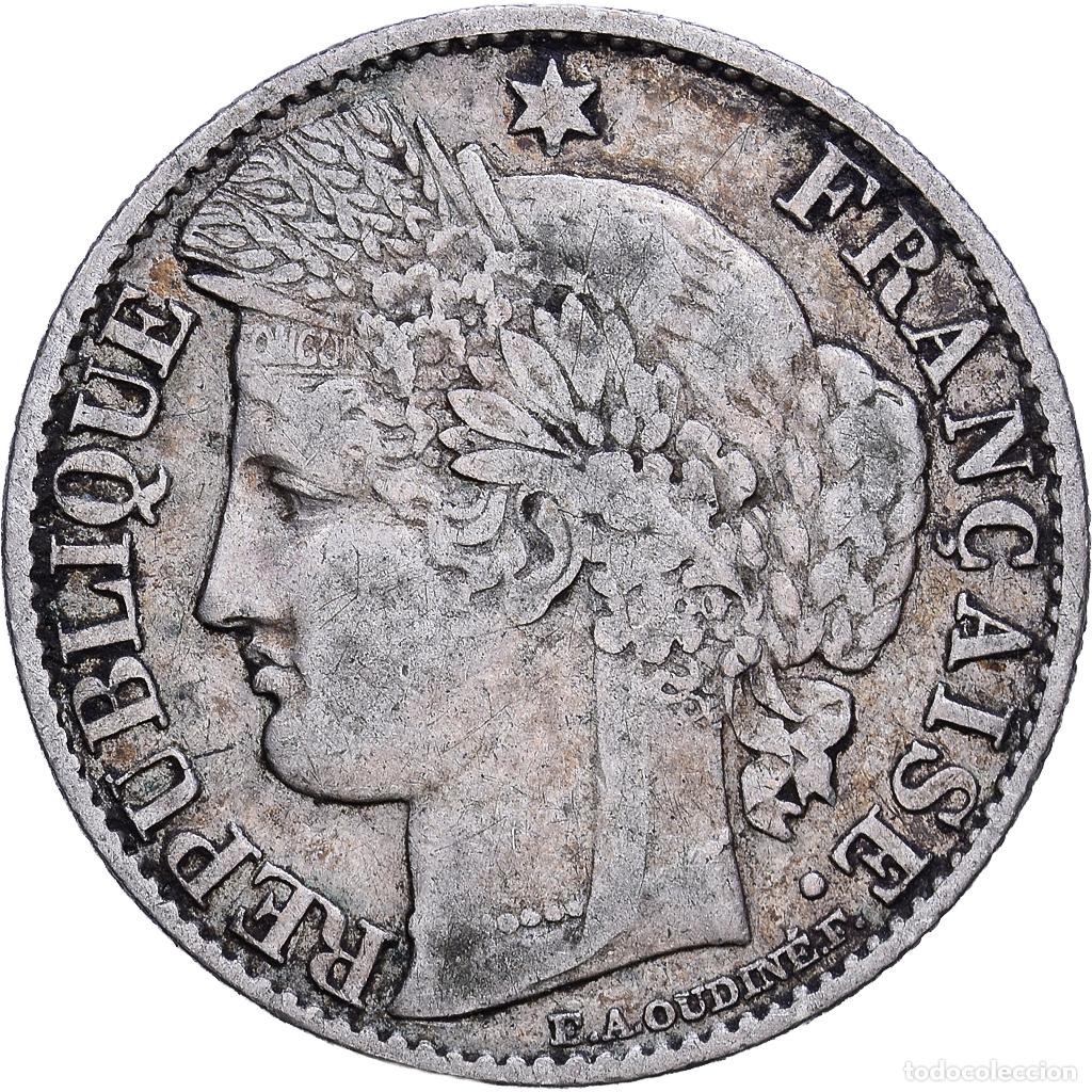 Monedas antiguas de Europa: [#1118171] Francia, 50 Centimes, C&eacute;r&egrave;s, 1895, Paris, Plata, BC+, Gadoury:419a, KM:834.1