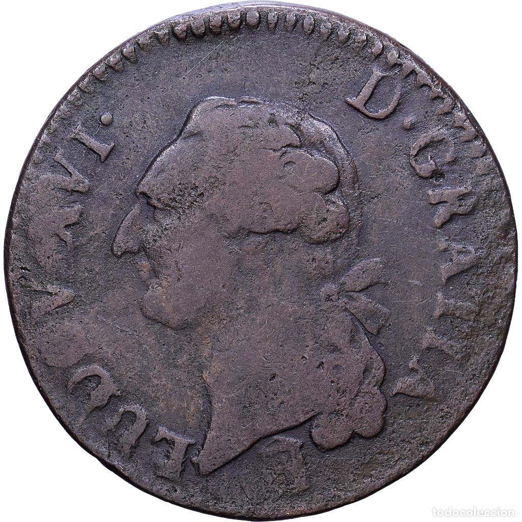 Monedas antiguas de Europa: [#1552643] Francia, Louis XVI, Sol ou sou, 1785, Bordeaux, Cobre, BC+, Gadoury:350