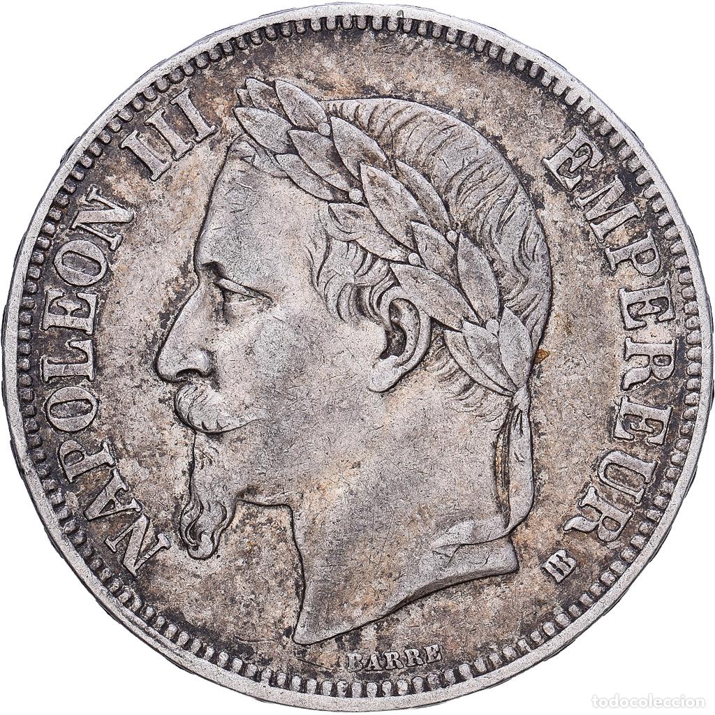 Monedas antiguas de Europa: [#1203568] Francia, 5 Francs, 1867, Strasbourg, Plata, MBC