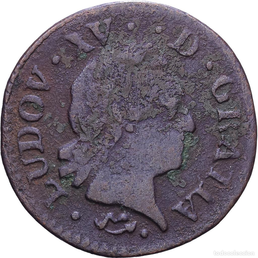 Monedas antiguas de Europa: [#1535179] Francia, Louis XV, Liard, 1772, Montpellier, Cobre, BC+, Gadoury:272