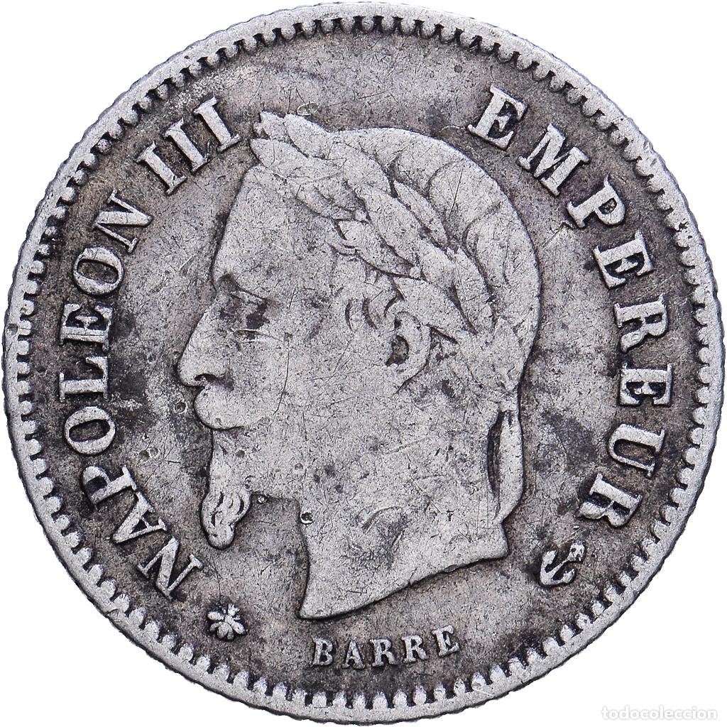 Monedas antiguas de Europa: [#1118191] France,Napoleon III,20 Centimes,1867,Paris,VF(30-35),Silver,KM 808.1,Gadoury 309
