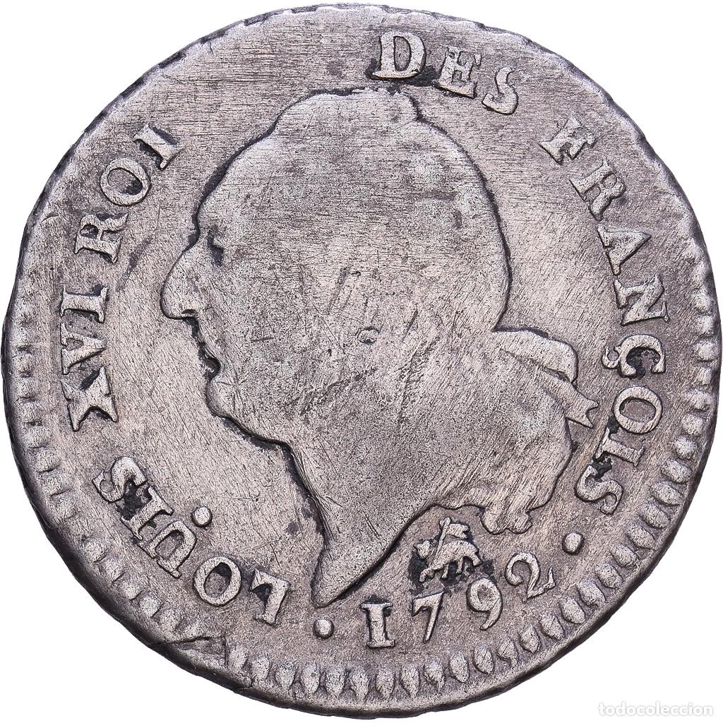 Monedas antiguas de Europa: [#1547992] Francia, Louis XVI, 15 sols fran&ccedil;ois, 1792 / AN 4, Rouen, Plata, BC+