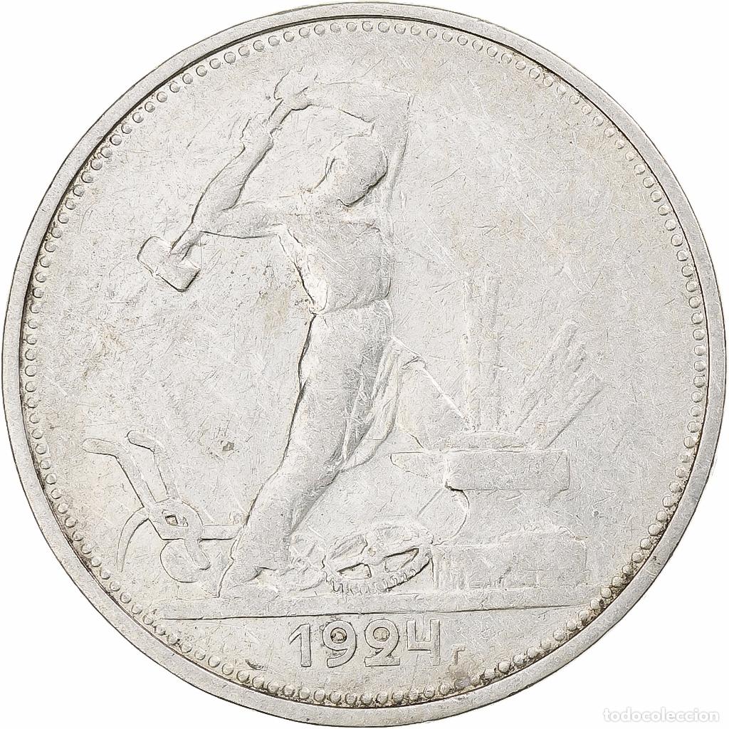 Monedas antiguas de Europa: [#348951] Rusia, Soviet Union, Poltinnik, 50 Kopeks, 1924, London, ТР, MBC, Plata
