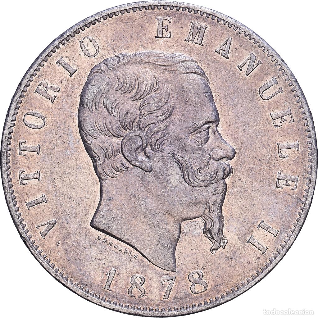 Monedas antiguas de Europa: [#1203570] Italia, 5 Lire, 1878, Rome, Plata, MBC+