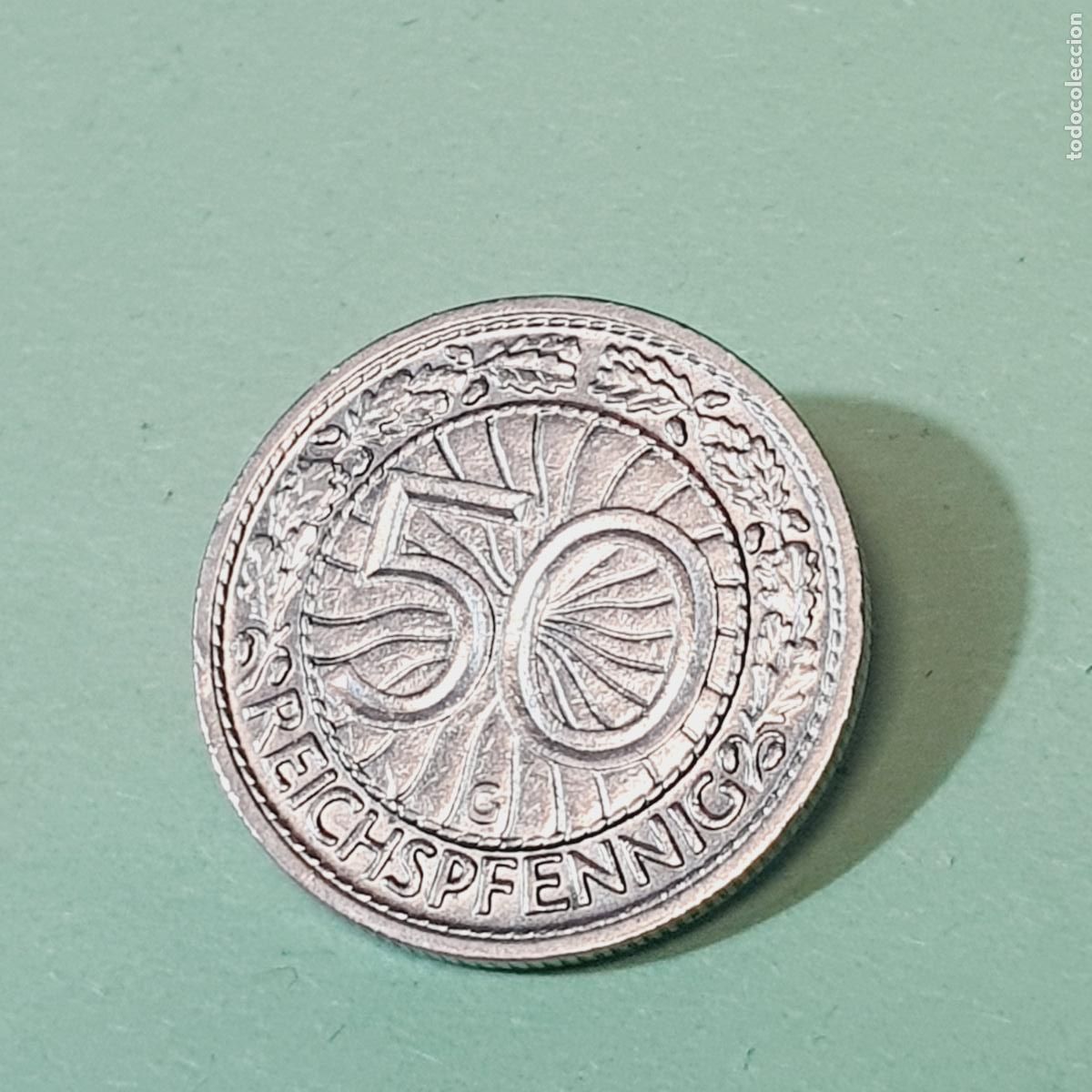 Monedas antiguas de Europa: MONEDA-ALEMANIA-50 REICHSPFENNIG-1928-CECA G.(KARLSRUHE)-EXCELENTE-ESCASA.