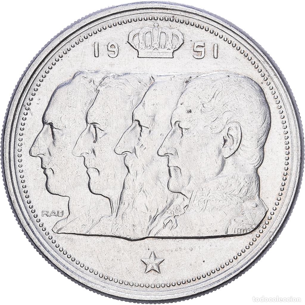 Monedas antiguas de Europa: [#1552568] B&eacute;lgica, R&eacute;gence Prince Charles, 100 Francs, 100 Frank, 1951, Brussels, Plata