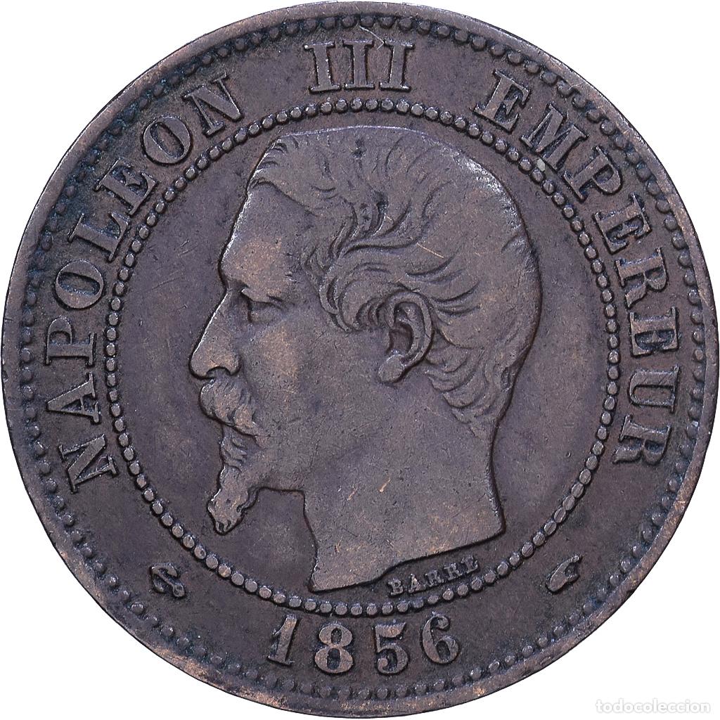 Monedas antiguas de Europa: [#1552579] Francia, Napoleon III, 2 Centimes, 1856, Paris, Bronce, BC+, Gadoury:103