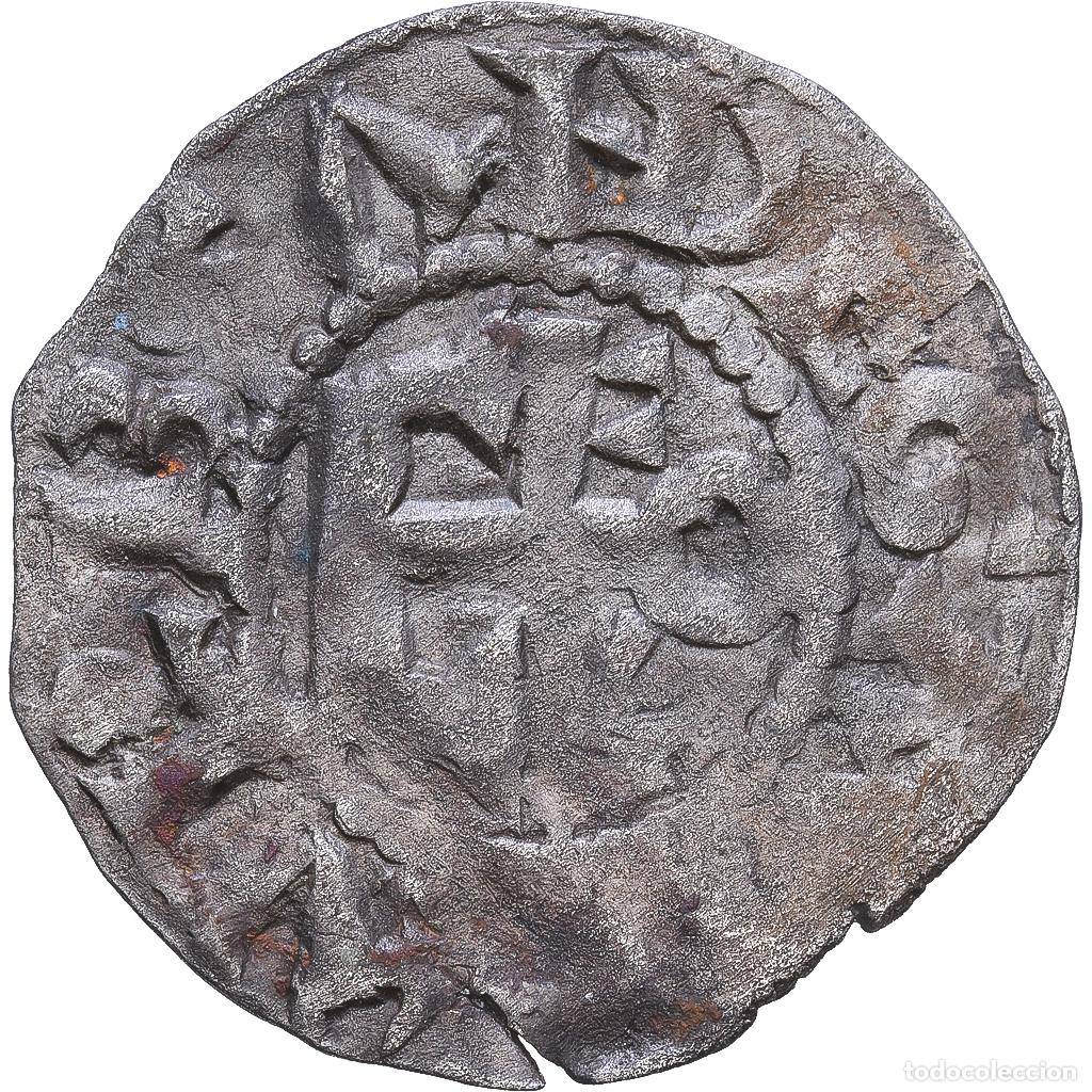 Monedas antiguas de Europa: [#1547909] County of Anjou, Foulques V, Denarius, ND (1160-1190), Angers, Plata, BC+