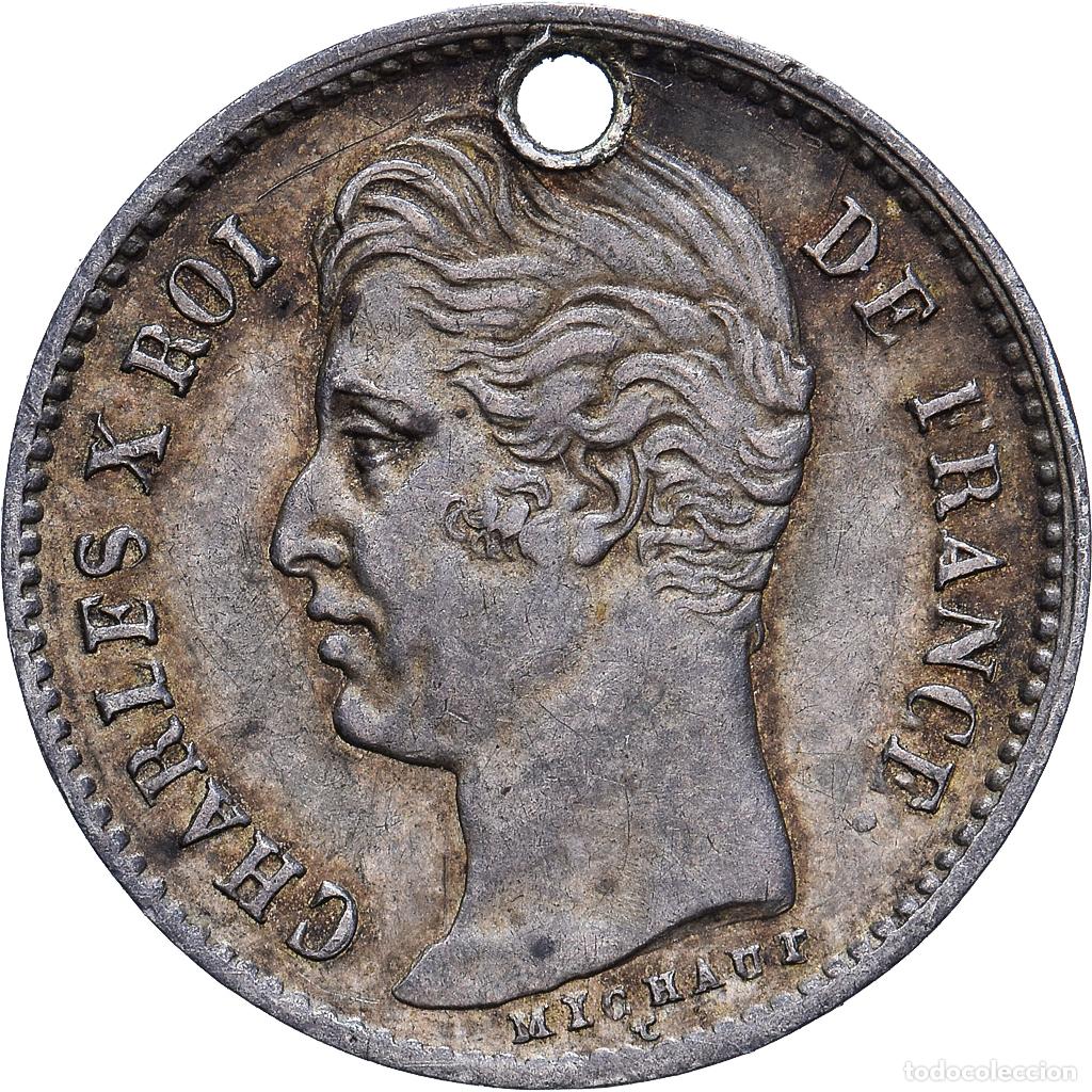 Monedas antiguas de Europa: [#1118179] Francia, 1/4 Franc, Charles X, 1828, Paris, Plata, MBC, Gadoury:353, KM:722.1