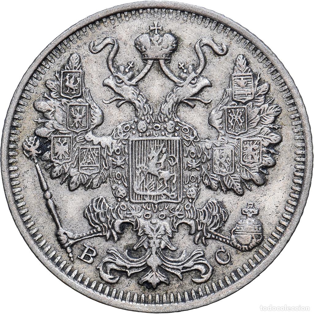 Monedas antiguas de Europa: [#1118180] Rusia, Nicholas II, 15 Kopeks, 1915, Saint Petersburg, Plata, MBC, KM:20a.3