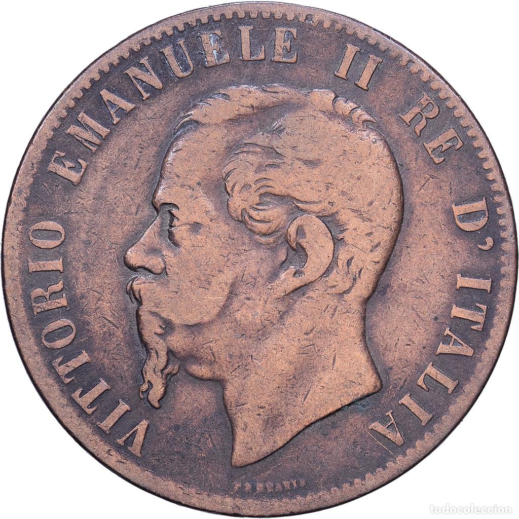 Monedas antiguas de Europa: [#1552603] Italia, Vittorio Emanuele II, 10 Centesimi, 1867, Strasbourg, Cobre, BC+