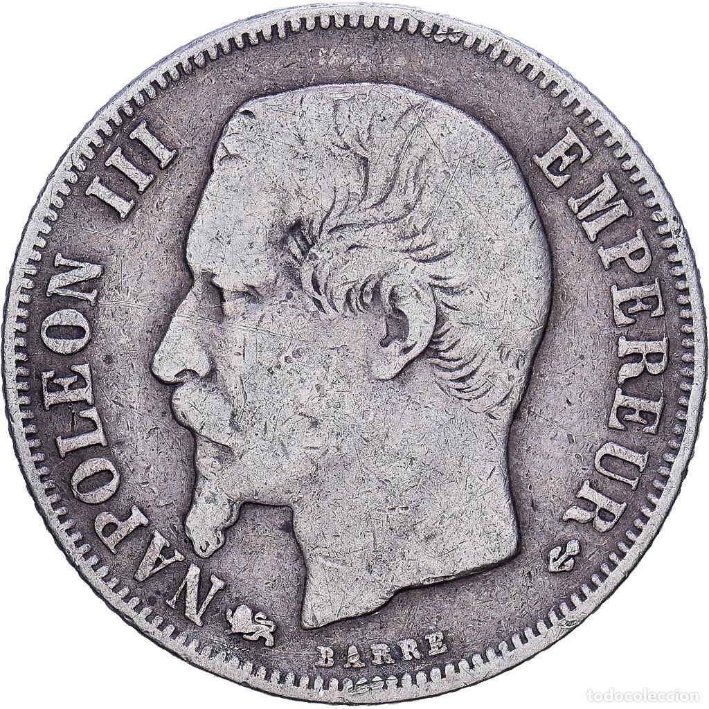 Monedas antiguas de Europa: [#1203507] Francia, Napoleon III, Franc, Napol&eacute;on III, 1856, Lyon, Plata, BC+, KM:779.3