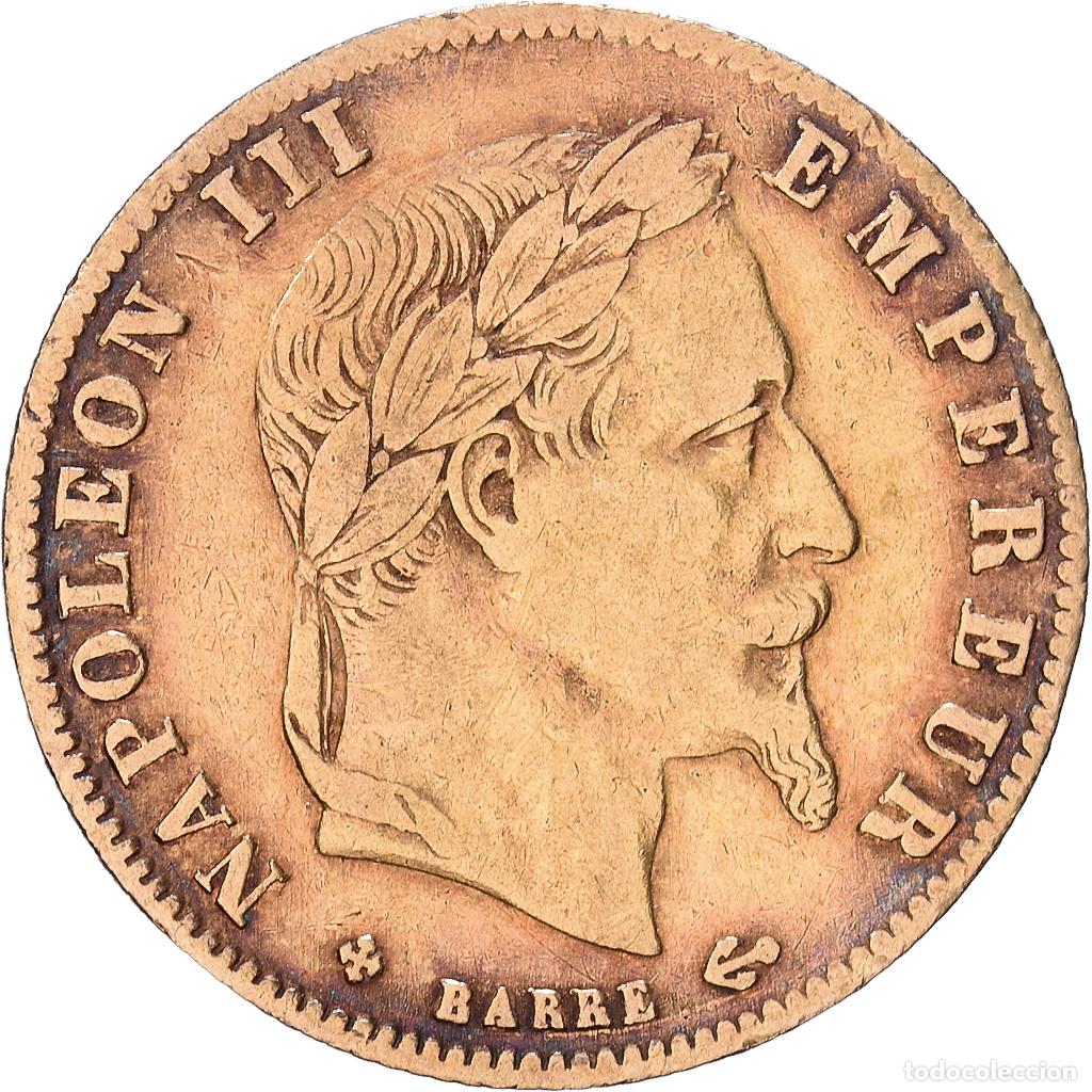 Monedas antiguas de Europa: [#1552551] Francia, Napoleon III, 5 Francs, 1863, Strasbourg, Oro, BC+, Gadoury:1002