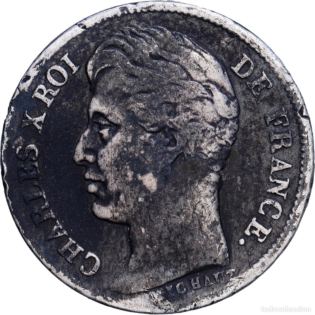 Monedas antiguas de Europa: [#1118187] Francia, Charles X, 1/2 Franc, 1827, Paris, BC+, Plata, KM:723.1, Gadoury:402
