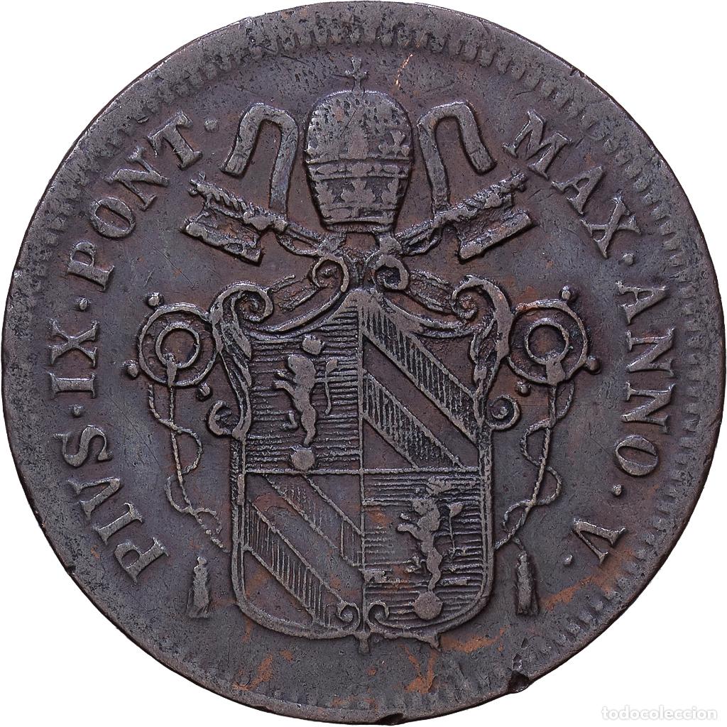 Monedas antiguas de Europa: [#1535136] Papal States, Pius IX, 1 Baiocco, 1851, Rome, Cobre, MBC, KM:1345