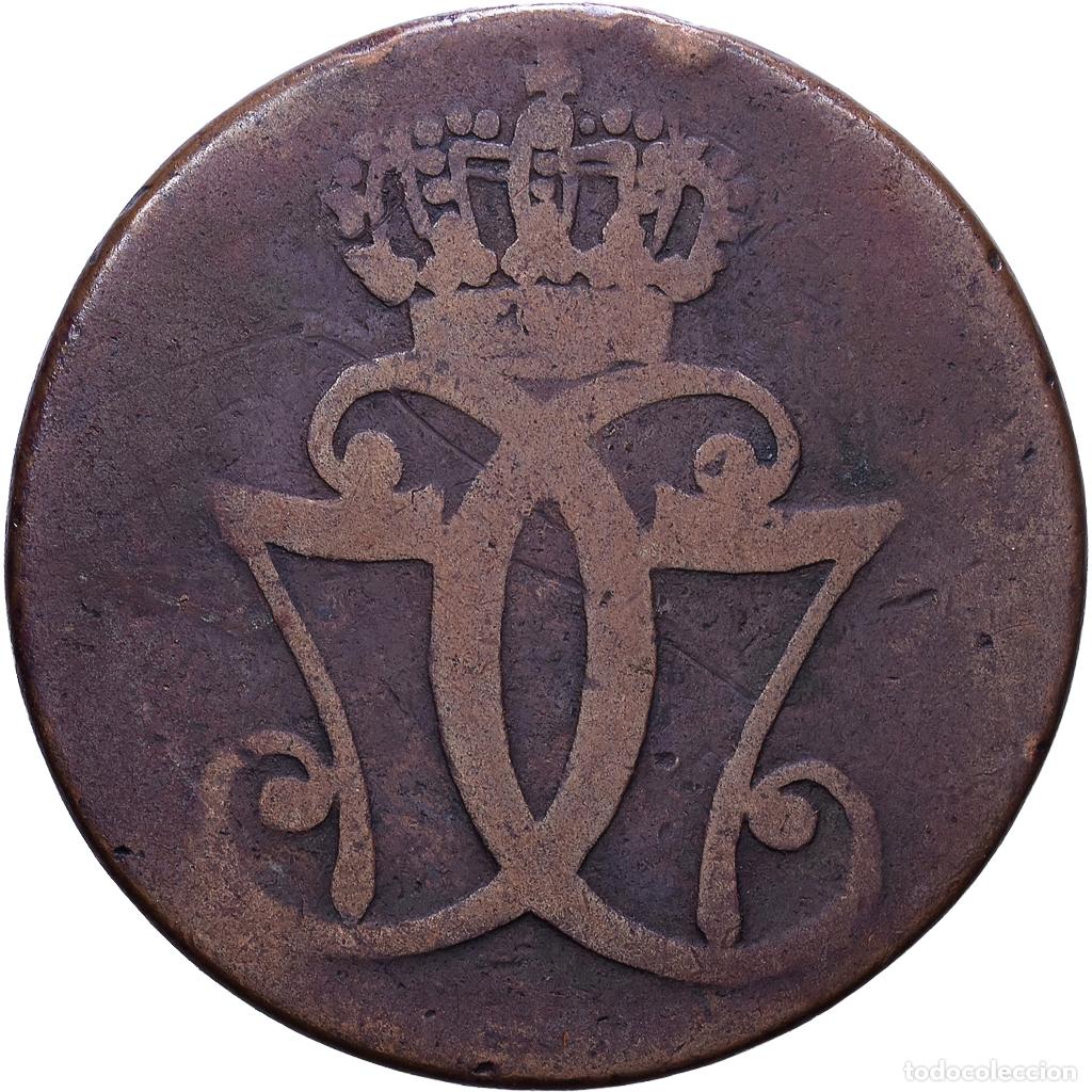 Monedas antiguas de Europa: [#1535150] Dinamarca, Christian VII, 1 Skilling, 1771, Copenhagen, Cobre, BC, KM:616
