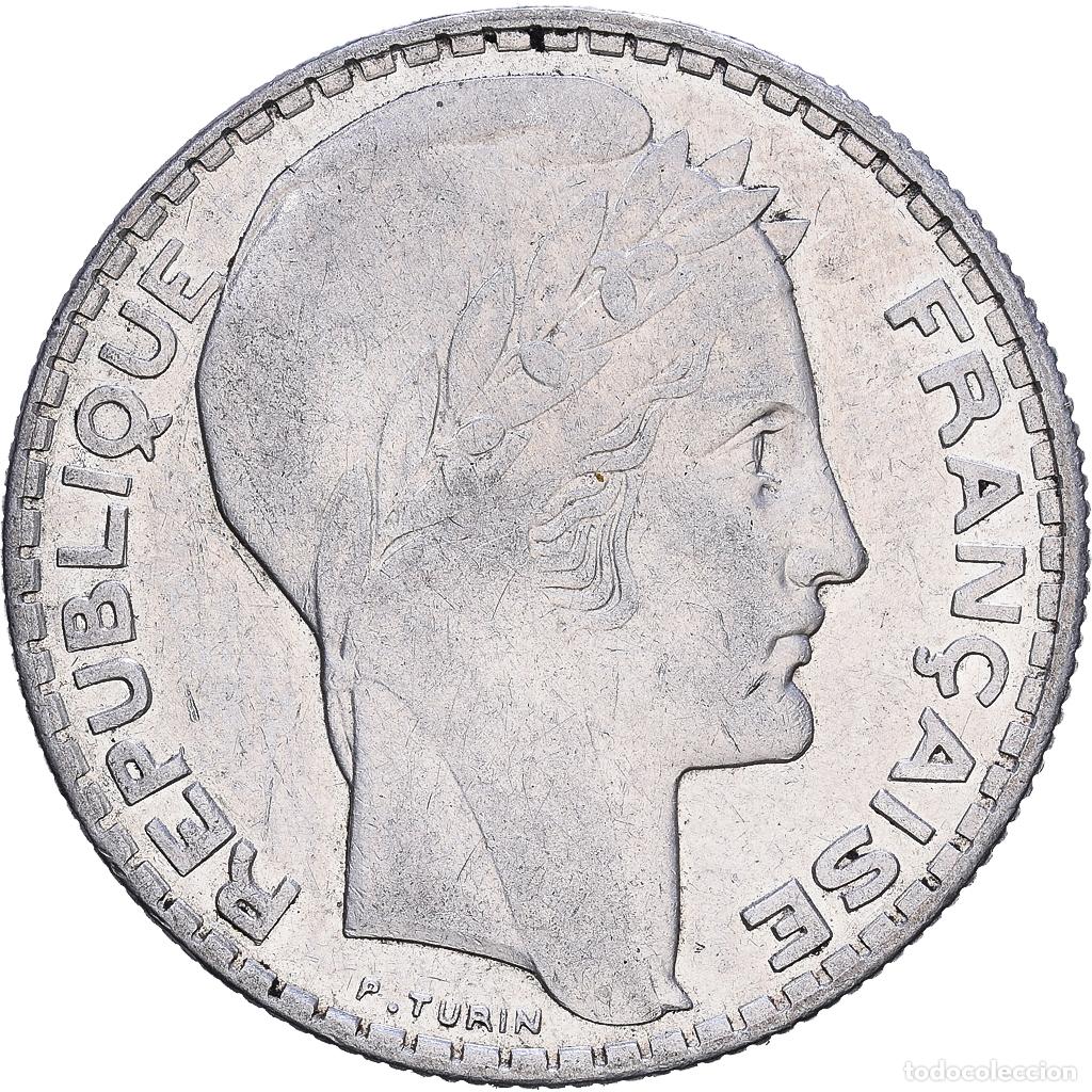 Monedas antiguas de Europa: [#1118155] Moneda, Francia, Turin, 10 Francs, 1938, Paris, MBC+, Plata, KM:878, Gadoury:801