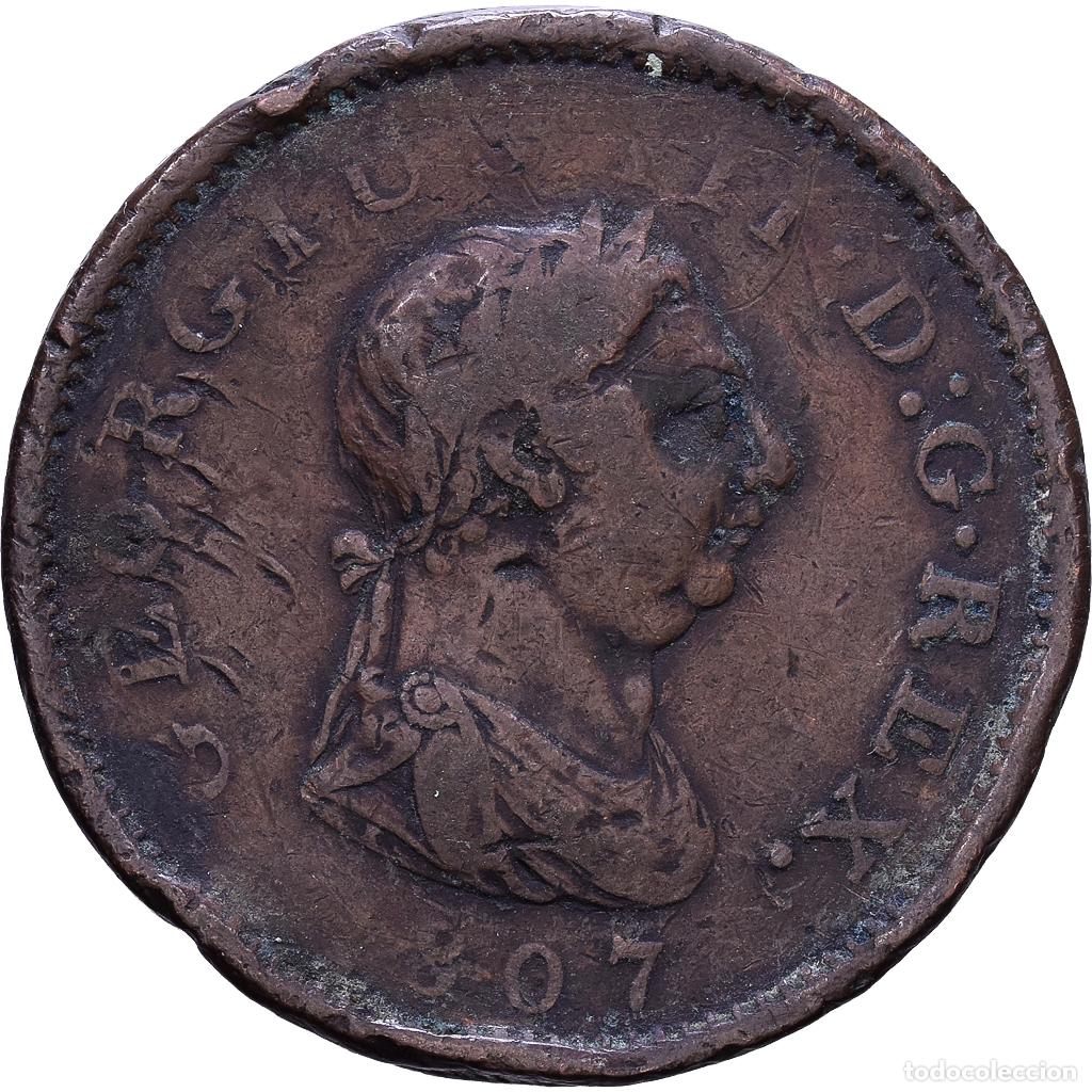 Monedas antiguas de Europa: [#1535141] Reino Unido, George III, 1 Penny, 1807, Soho, Cobre, BC, KM:663