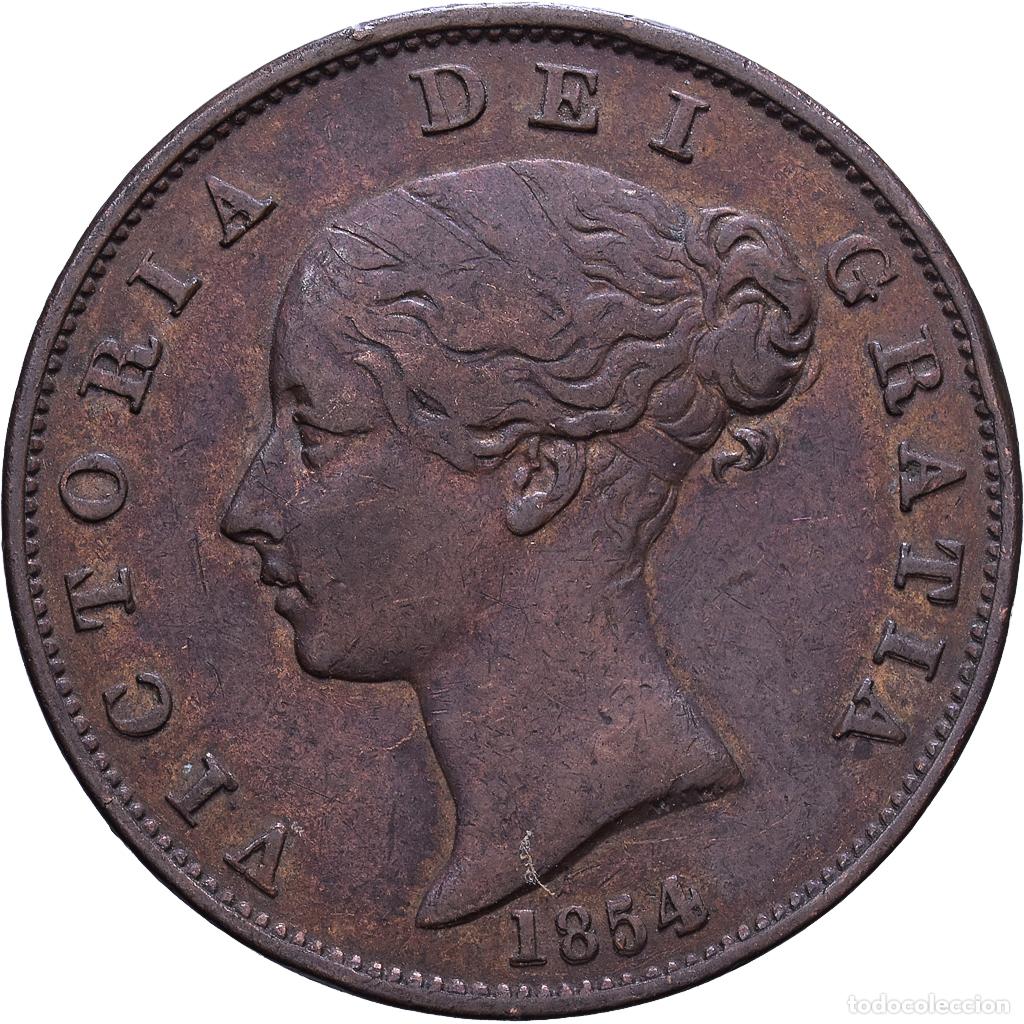 Monedas antiguas de Europa: [#1535170] Reino Unido, Victoria, 1/2 Penny, 1854, London, Cobre, BC+, KM:726