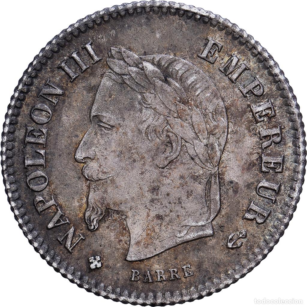 Monedas antiguas de Europa: [#1118189] Francia, Napoleon III, 20 Centimes, 1867, Strasbourg, MBC, Plata, KM:808.2, Le