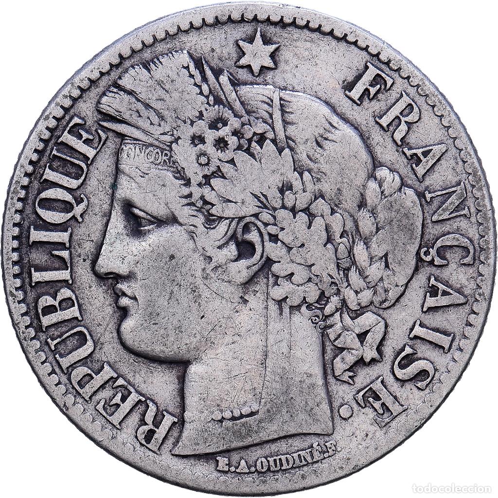 Monedas antiguas de Europa: [#1203503] Francia, 2 Francs, C&eacute;r&egrave;s, 1870, Bordeaux, Plata, BC+, KM:816.2